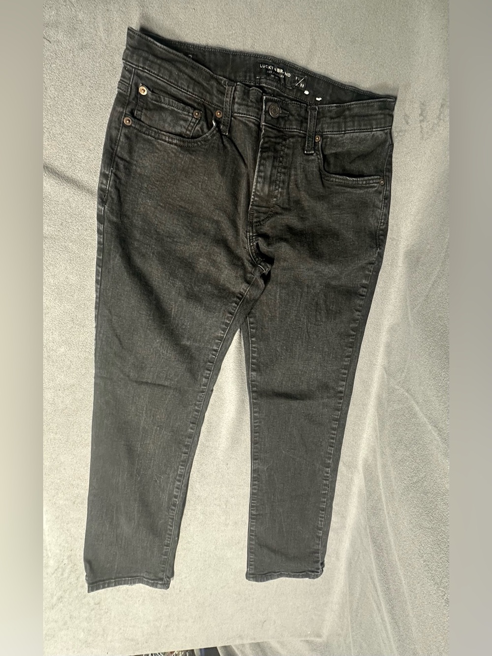 Lucky Brand Men's Washed Black Skinny Jeans